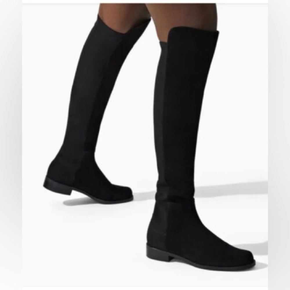 Stuart Weitzman 5050 Over the Knee Boot in Black Suede 6.5